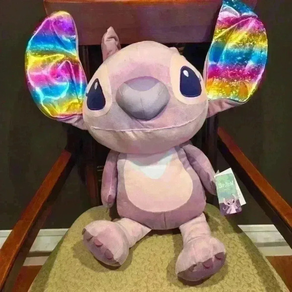 Disney Other - NWT Disney Stich-Angel (Lilo & Stitch) Jumbo Plush with shiny rainbow ears